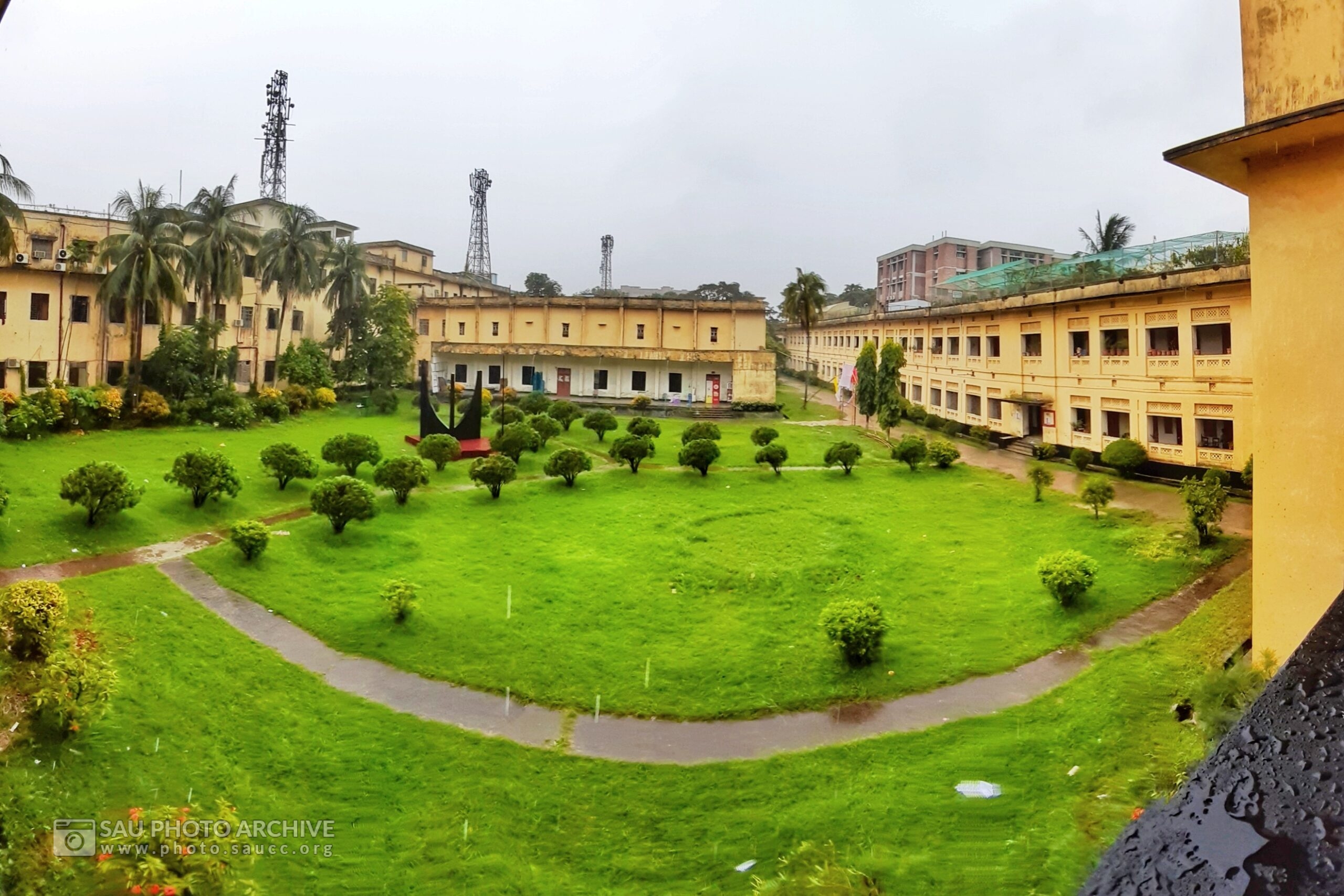 An Indoor photo is captured by Rizve Ahmed Nipun at Sher-e-Bangla Agricultural University titled Ultra wide view of agriculture faculty buildings!